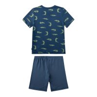 Sanetta Jungen Schlafanzug, kurz - Kids, Krokodil, Pyjama, Single Jersey Blau 104