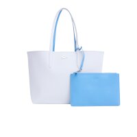 LACOSTE Damen Wendetasche mit Pochete - ANNA Shopping Bag, 35x30x14cm (BxHxT), mehrfarbig Hellblau/Türkisblau