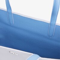 LACOSTE Damen Wendetasche mit Pochete - ANNA Shopping Bag, 35x30x14cm (BxHxT), mehrfarbig Hellblau/Türkisblau