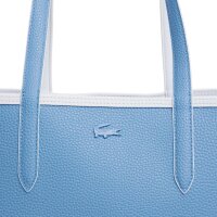 LACOSTE Damen Wendetasche mit Pochete - ANNA Shopping Bag, 35x30x14cm (BxHxT), mehrfarbig Hellblau/Türkisblau