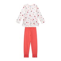 Sanetta Mädchen Schlafanzug, lang - Kids, Erdbeeren, Pyjama, Single Jersey Rosa/Beige 104
