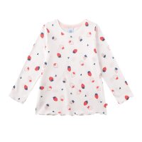 Sanetta Mädchen Schlafanzug, lang - Kids, Erdbeeren, Pyjama, Single Jersey Rosa/Beige 104