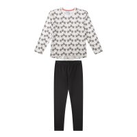 Sanetta Girls Pyjamas, long - teens, stars, pyjamas, single jersey Black/White 140