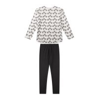 Sanetta Girls Pyjamas, long - teens, stars, pyjamas, single jersey Black/White 140