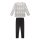Sanetta Girls Pyjamas, long - teens, stars, pyjamas, single jersey Black/White 140