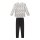 Sanetta Girls Pyjamas, long - teens, stars, pyjamas, single jersey Black/White 140