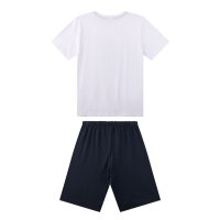 Sanetta Jungen Schlafanzug, kurz -  Teens, Sharks, Pyjama, Single Jersey, Baumwolle Weiß 152