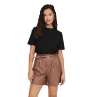 ONLY Damen T-Shirt - ONLONLY TEE, Rundhals, Baumwolle, einfarbig Schwarz L