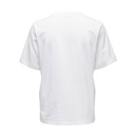 ONLY Damen T-Shirt - ONLONLY TEE, Rundhals, Baumwolle, einfarbig Weiß XS