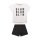 Sanetta Mädchen Schlafanzug, kurz - Teens, Blah, Shorty, Single Jersey, Baumwolle Schwarz/Beige 140
