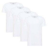 MUSTANG Herren T-Shirts, 4er Pack - Allen, Bio-Baumwolle, Single Jersey, Rundhals Weiß S