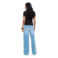 ONLY Women T-shirt - ONLVAL LIFE O-NECK TOP, round neck, cotton, plain colour Black XS (X-Small)