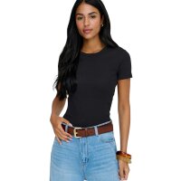 ONLY Women T-shirt - ONLVAL LIFE O-NECK TOP, round neck, cotton, plain colour Black XS (X-Small)