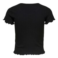 ONLY Women T-shirt - ONLEMMA SHORT TOP, round neck, cropped, ribbed, plain colour Black XS (X-Small)