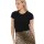 ONLY Damen T-Shirt - ONLEMMA SHORT TOP, Rundhals, Cropped, gerippt, einfarbig Schwarz XS