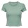 ONLY Damen T-Shirt - ONLEMMA SHORT TOP, Rundhals, Cropped, gerippt, einfarbig Hellgrün XS