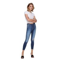 ONLY Damen T-Shirt - ONLEMMA SHORT TOP, Rundhals, Cropped, gerippt, einfarbig Weiß S