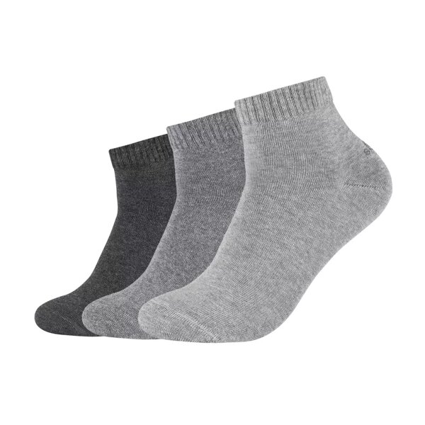 s.Oliver unisex quarter socks, 3-pack - short socks, solid colour Anthracite 35-38 (3-5 UK)