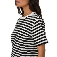 ONLY Women T-shirt - ONLLIVINA LIFE STRIPE TEE, short sleeves, round neck, stripes Black/White XL (X-Large)