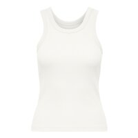 ONLY Damen Tank-Top - ONLVAL LIFE TANKTOP, Baumwolle, Rundhals, Slim Fit Weiß XS