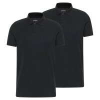MUSTANG Herren Poloshirt 2er Pack - Palco, Knit Piqué, Bio-Baumwolle, einfarbig Schwarz M
