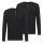 MUSTANG Herren Longsleeve 2er Pack - Arminto, Knit Rib, Henley-Kragen, Slim Fit, Bio-Baumwolle Schwarz S