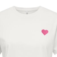 ONLY Damen T-Shirt - ONLBRIANNA LIFE O-NECK TOP BOX, Rundhals, Cropped, Regular Fit, Baumwolle Weiß S