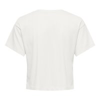 ONLY Women T-shirt - ONLBRIANNA LIFE O-NECK TOP BOX, round neck, cropped, regular fit, cotton White S (Small)