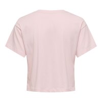 ONLY Damen T-Shirt - ONLBRIANNA LIFE O-NECK TOP BOX, Rundhals, Cropped, Regular Fit, Baumwolle Rosa XS