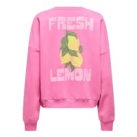 ONLY Damen Sweatshirt - ONLLINY O-NECK PRINT, Rundhals, Back-Print Pink M