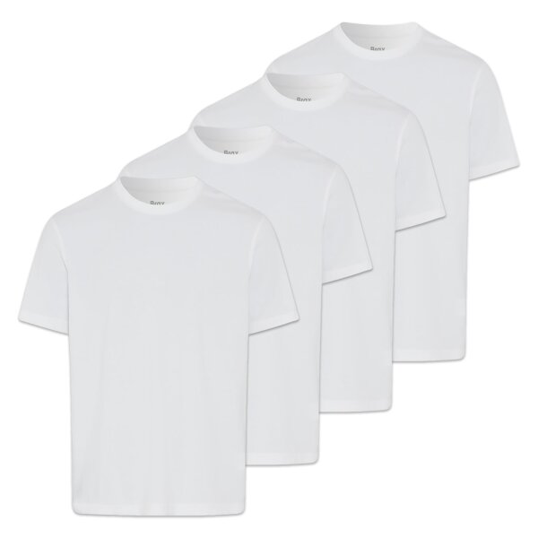 Brax Mens T-Shirts, 4-Pack - ‘Tim’ Hi-Flex, Round Neck, Cotton Blend Withe XL (X-Large)