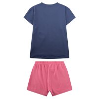 Sanetta Girls Pyjamas, short - Teens, Smiley, Shorty, single jersey, cotton Blue/Pink 140