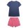 Sanetta Girls Pyjamas, short - Teens, Smiley, Shorty, single jersey, cotton Blue/Pink 140