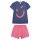 Sanetta Mädchen Schlafanzug, kurz - Teens, Smiley, Shorty, Single Jersey, Baumwolle Blau/Pink 140