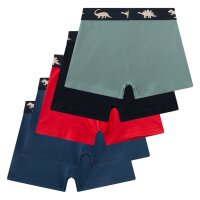 Sanetta Boys Shorts, pack of 5 – kids, dinosaurs, single jersey, cotton blend Blue/Black/Green/Red 104
