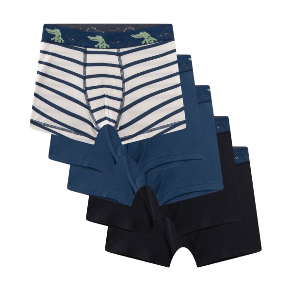 Sanetta Boys Shorts, pack of 5 – kids, single jersey, cotton blend Black/Blue/Beige 116