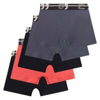 Sanetta Jungen Boxershorts, 5er Pack - Teens, Unterwäsche, Single Jersey, Baumwollmischung Schwarz/Grau/Orange 140