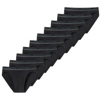 UNCOVER by SCHIESSER Herren Slips, 10er Pack - Rio-Slip, Single Jersey, einfarbig Schwarz L