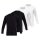 GÖTZBURG Herren Langarmshirt, 4er Pack - Baumwolle, Longsleeve, einfarbig Weiß/Schwarz M