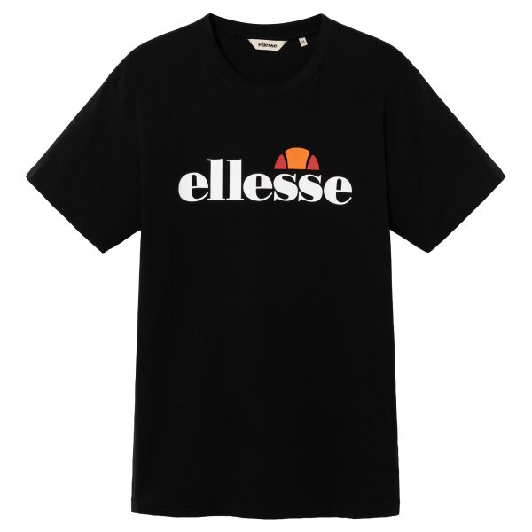 ellesse Men T-shirt - PRADO 2, short sleeves, round neck, logo print, cotton, Plain colour Black M (Medium)