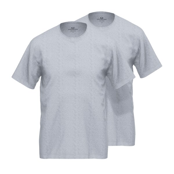 GÖTZBURG Men T-shirt, 2-pack – round neck, cotton, short sleeves, plain colour Grey 4XL (XXXX-Large)