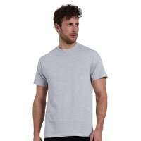 GÖTZBURG Men T-shirt, 2-pack – round neck, cotton, short sleeves, plain colour Grey 4XL (XXXX-Large)
