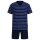 GÖTZBURG Men Pyjamas, Short - Shorty, V-neck, Striped, Cotton, Pyjamas Blue M (Medium)