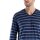GÖTZBURG Men Pyjamas, Long - V-Neck, Striped, Open Cuffs, Cotton, Pyjamas Blue M (Medium)