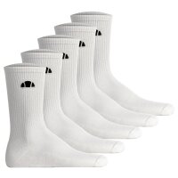 ellesse Unisex Socken, 5er Pack - ALACRE, Crew Socken, Logo, einfarbig Weiß 37-42,5