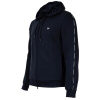 EMPORIO ARMANI Mens hooded sweat jacket - BASIC TERRY, Cotton blend Blue M (Medium)