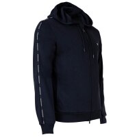 EMPORIO ARMANI Mens hooded sweat jacket - BASIC TERRY, Cotton blend Blue M (Medium)
