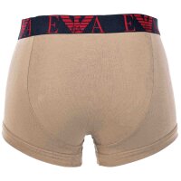 EMPORIO ARMANI mens trunks, 3-pack - BOLD MONOGRAM, shorts, stretch cotton Blue/Red/Beige M (Medium)