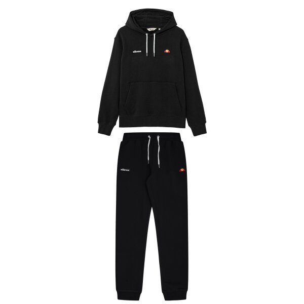 ellesse Men Jogging Suit - TRACCOTA OH HOODY & JOG PAN SET, Hoodie & Trousers Set, Logo, Plain Colour Black L (Large)