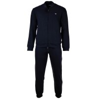 EMPORIO ARMANI mens leisure suit with zip-jacket - BASIC TERRY, full zip tracksuit Blue L (Large)